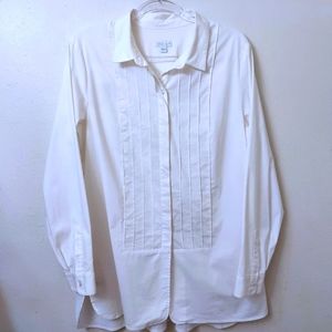 J. Jill White Shirt Collection XL Collared Pleated